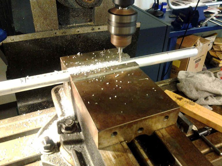milling out the channel for rocker's pipe legs